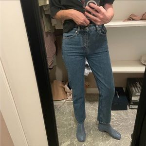 ARKET classic blue straight high waist jeans organic cotton 25